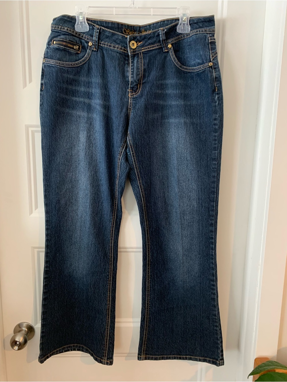 Suko jeansHigh-Rise Straight Leg Women's Jeans in Dark Blue